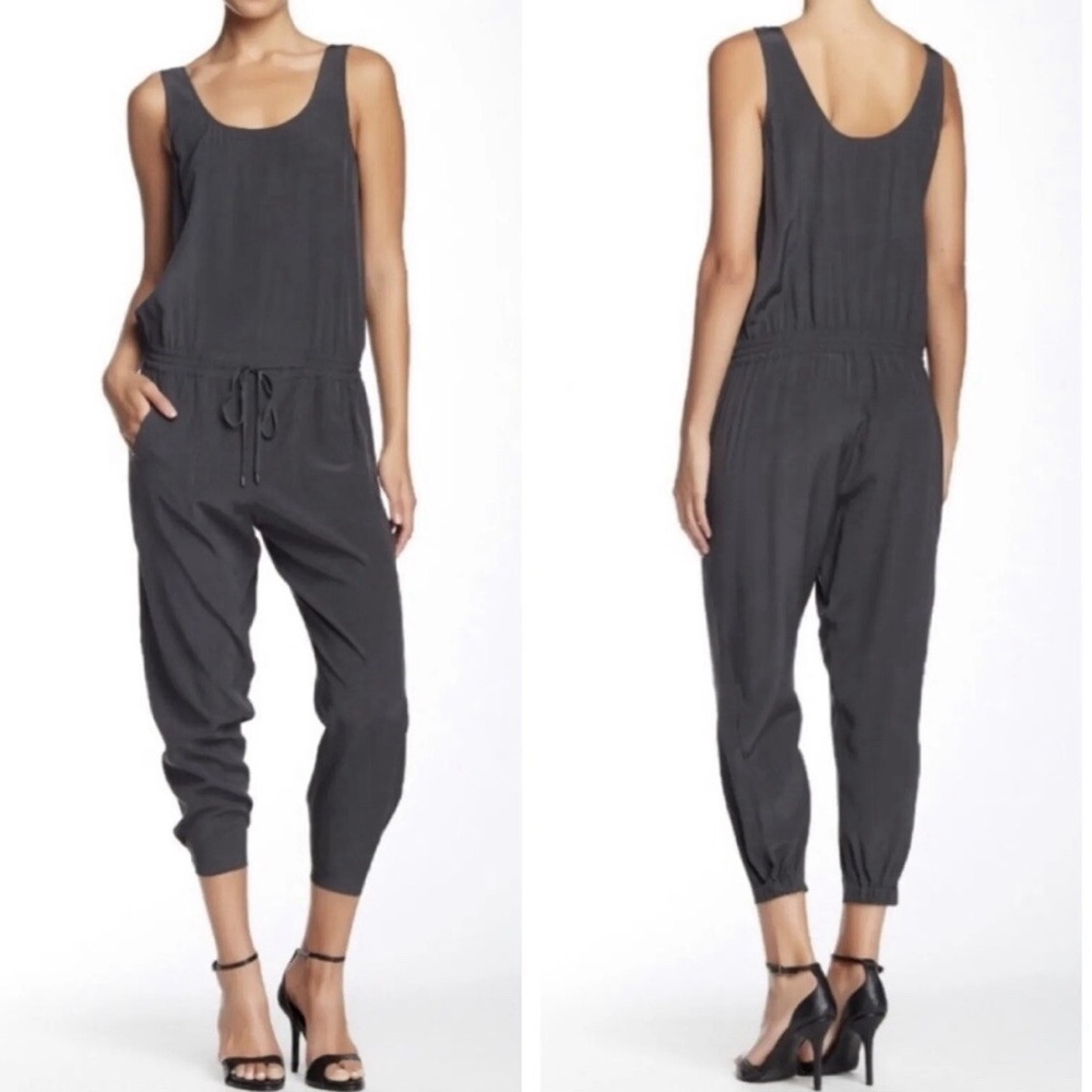 Vince Grey Cotton-Blend Jumpsuit